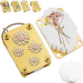 Mini Flower Press Keychain,Micro Flower Press Kits, with 20Pcs Paper-Portable Miniature Flowers Drying Press Kit for Arts (Style B) in Kuwait