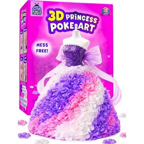 Poke in Art Kit- Mess-Free Birthday Princess Gifts for Ages 4 5 6 7 8 DIY Poke Art & Craft Kit for Girls, Creative Kid Crafts Summer Vacation Activity for Kids, Fun Flower Foam Decorating Toy in Kuwait