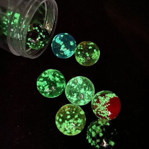 10Pcs Gold Marbles Glow in The Dark Marbles for Glass Glass Ball Luminous Ball Runs for Marble Games DIY and Home Decoration Dice and Marble Games(12mm/0.47in) in Kuwait