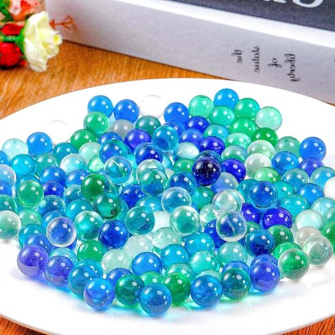 1000 PCS Glass Marbles Bulk, 0.63 Inch Cat Eye Colored Marbles, Mixed Colors 16mm, Decorative Marbles for Vase Fillers, Marble Games, Aquarium, Chinese Checkers, Kids Toys in Kuwait