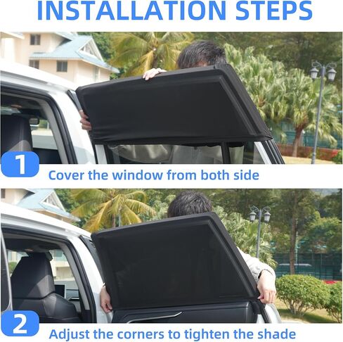 2026 New Upgrade Car Window Shades, 2 Pack Side Car Window Sun Shades for Camping, UV Protection Breathable Mesh Baby Window Covers, Window Screen for Car, Truck, SUV, Protect Privacy for Kids, Family in Saudi Arabia