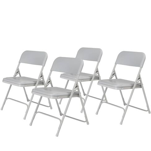 National Public Seating NPS 800 Series Plastic/Poly Premium Light-Weight Folding Chair, Black, 4/Pack (810/4) in Kuwait