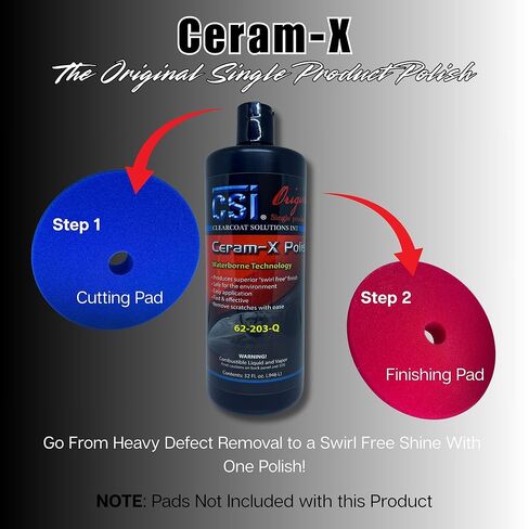 ملمع السيارة CSI Ceram-X | 2 جالون | تصحيح الطلاء بخطوة واحدة للحصول على لمسة نهائية شديدة اللمعان | تركيبة ذات أساس مائي | خالي من الحشو | بودي شوب آمن in Kuwait