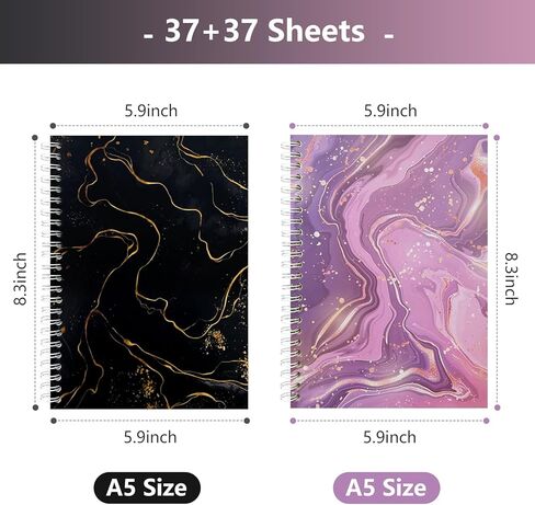 2 Pack Reusable Sticker Collecting Book Album with 37+37 Sheets Blank Release Paper Adults Collection Storage A5 Size Cute Keeper Holder (Black+Pink) in Kuwait