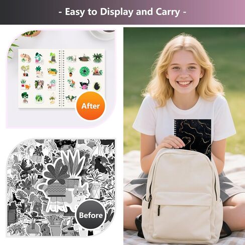 2 Pack Reusable Sticker Collecting Book Album with 37+37 Sheets Blank Release Paper Adults Collection Storage A5 Size Cute Keeper Holder (Black+Pink) in Kuwait