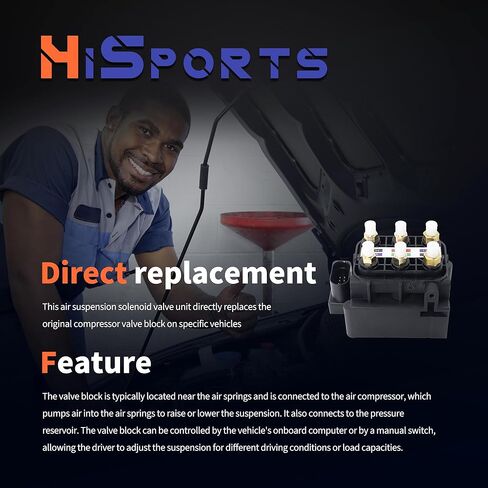 HiSport تعليق الهواء الملف اللولبي كتلة الصمام 4H0616013A استبدال لأودي A6 A7 A8 Quattro RS7 S6 S7 S8 D4 4H يستبدل 4H0616013 4H0616013B in Kuwait