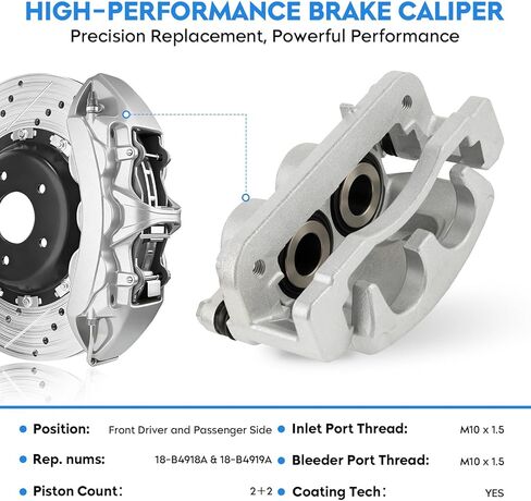 Front Brake Caliper for Chevy Silverado 1500 2008-18, Tahoe 08-20, Suburban, for GMC Sierra 1500, Yukon/Yukon XL, for Cadillac Escalade ESV/EXT, Replace 18-B4918A/18-B4919A, 2PCS w/Bracket in Kuwait