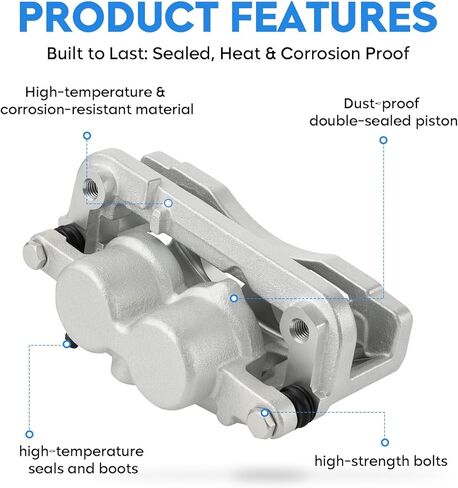 Front Brake Caliper for Chevy Silverado 1500 2008-18, Tahoe 08-20, Suburban, for GMC Sierra 1500, Yukon/Yukon XL, for Cadillac Escalade ESV/EXT, Replace 18-B4918A/18-B4919A, 2PCS w/Bracket in Kuwait