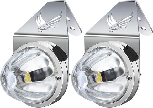 Glass Watermelon Lights with Stainless Steel Bracket, Amber LED Watermelon Mirror Turn Signal Marker Lights for Semi Truck 2Pack in Kuwait
