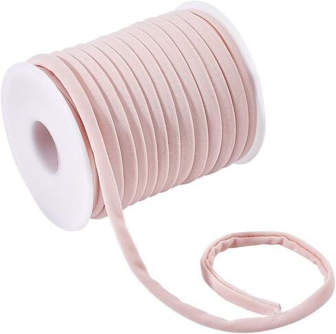 WADORN 21.9 Yards 5mm Soft Elastic Cord, Flat Fabric Spandex String Cords Bikini String Replacement Bathing Suit String Braided Stretch Straps for DIY Face Coverings Sewing Cloth Hair Ties Drawstring in Kuwait