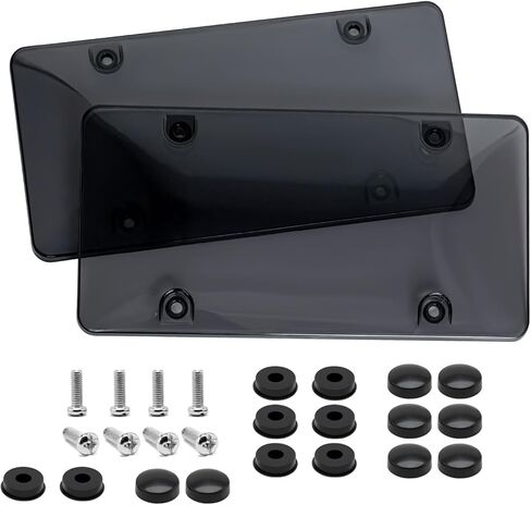 2 Pack License Plate Holder, License Plate Protector, ABS Car Front/Rear License Plate Frame with Screws Caps, Fit Any Standard US Plates in Kuwait
