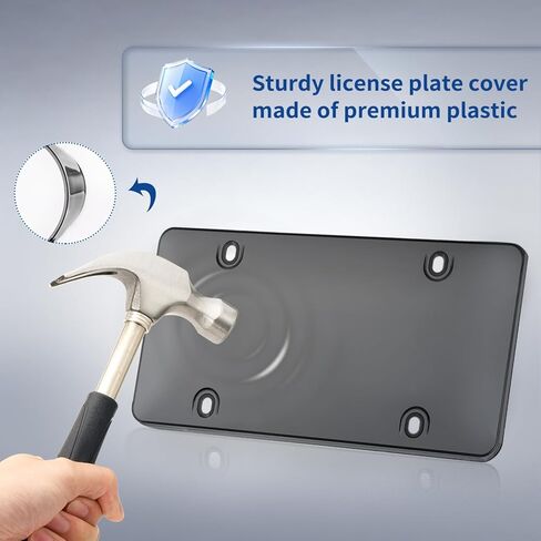 2 Pack License Plate Holder, License Plate Protector, ABS Car Front/Rear License Plate Frame with Screws Caps, Fit Any Standard US Plates in Kuwait