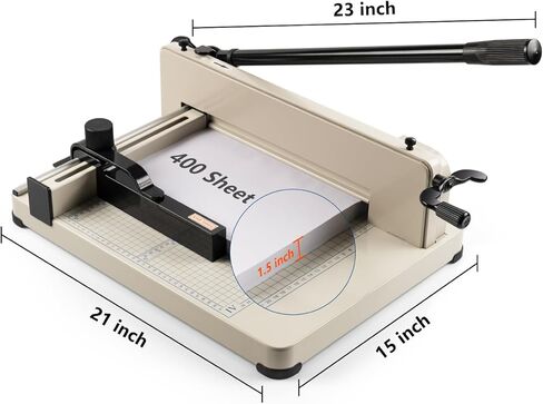 12" Heavy Duty Guillotine Paper Cutter - 400 Sheet Precision Cutting, Safety Lock Blade & Rapid Stack Processing for Office/School, Solid Steel Construction in Kuwait