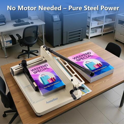 12" Heavy Duty Guillotine Paper Cutter - 400 Sheet Precision Cutting, Safety Lock Blade & Rapid Stack Processing for Office/School, Solid Steel Construction in Kuwait
