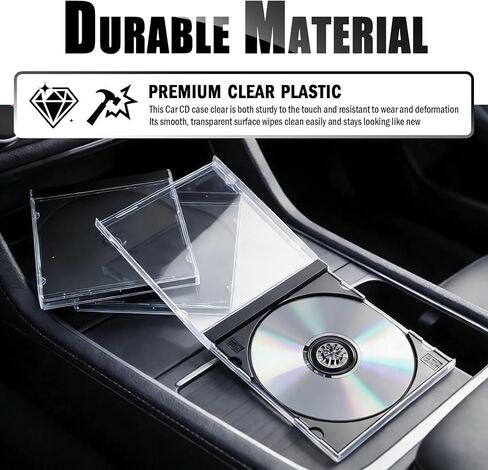 6PCS Single Car CD Jewel Cases,Stackable Clear CD Cases with Black Tray,10mm Thickness Standard Plastic CDs Case Car Accessories Fit for Storing Discs,CDs,DVDs,Blu-Rays in Kuwait