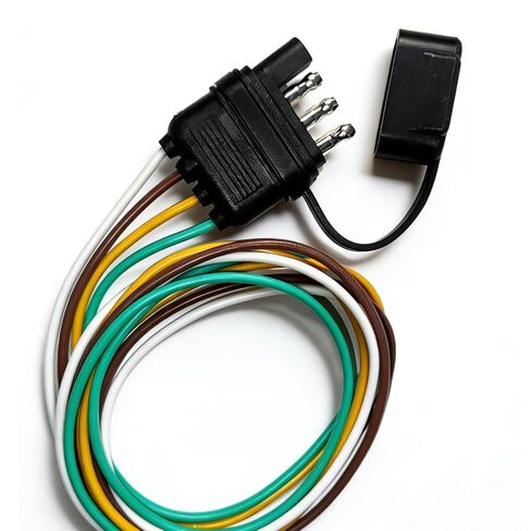 4 Pin Trailer Wiring Harness 25 Inch, 16AWG 4 Wire 4 Prong Trailer Wire Male End with Dust Cover, Trailer Light Plug Replacement Connector for Trailer Hitch Wire in Kuwait