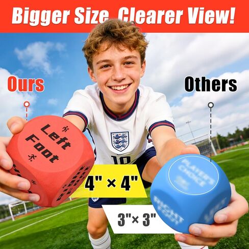 Big Size Soccer Training Dice Set, 2Pcs Soccer Gifts Shooting & Juggling Soccer with Mesh Bag Training Equipment for Games, Boost Soccer Skills with Fun Practice for 8-12 Boys & Girls in Kuwait