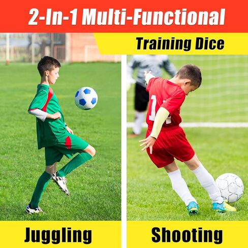 Big Size Soccer Training Dice Set, 2Pcs Soccer Gifts Shooting & Juggling Soccer with Mesh Bag Training Equipment for Games, Boost Soccer Skills with Fun Practice for 8-12 Boys & Girls in Kuwait