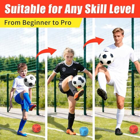 Big Size Soccer Training Dice Set, 2Pcs Soccer Gifts Shooting & Juggling Soccer with Mesh Bag Training Equipment for Games, Boost Soccer Skills with Fun Practice for 8-12 Boys & Girls in Kuwait