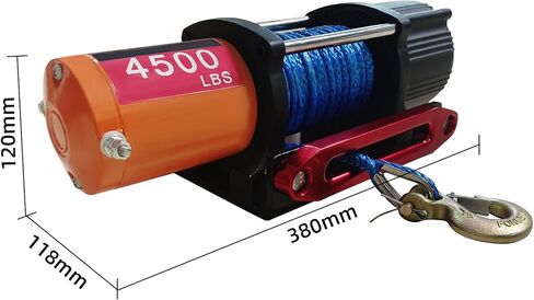 ATV/UTV Winch 4500 lb Electric Truck Winch 12V with Synthetic Rope Aluminum Fairlead Wireless & Wired Remote, IP65 Waterproof Towing Off-Road Trailer ATV Boat in Kuwait