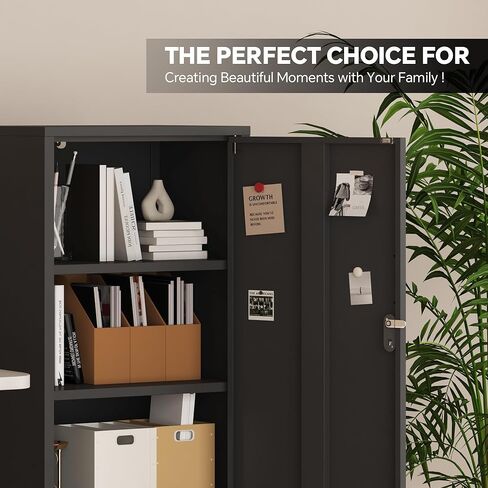Steehoom Locker Nightstand with Lock and Adjustable Shelf, Dorm Lockable Cabinet Metal Bedside Table with Digital Combination Lock, Secure Storage End Table for Bedroom Office (Black) in Kuwait