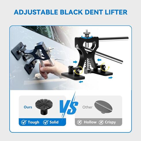 Dent Puller Kit for Car, Paintless Dent Removal Kit with Lightweight Dent Lifter, 2-in-1 T-bar Puller, Rubber Hammer Kit & Versatile Suction Cups for Auto Body Dent Repair Hail Damge or Door Dings in Kuwait