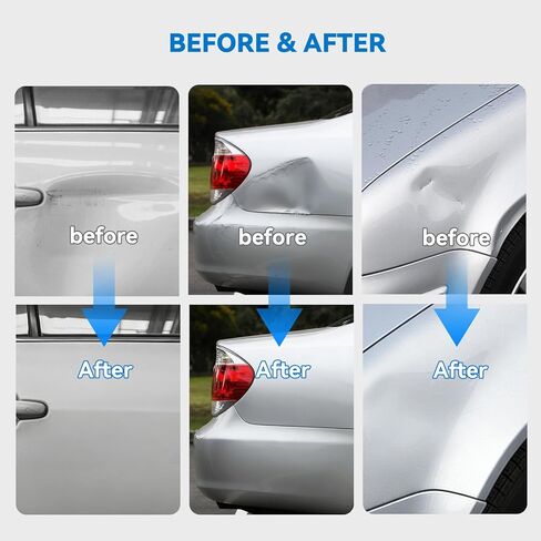 Dent Puller Kit for Car, Paintless Dent Removal Kit with Lightweight Dent Lifter, 2-in-1 T-bar Puller, Rubber Hammer Kit & Versatile Suction Cups for Auto Body Dent Repair Hail Damge or Door Dings in Kuwait