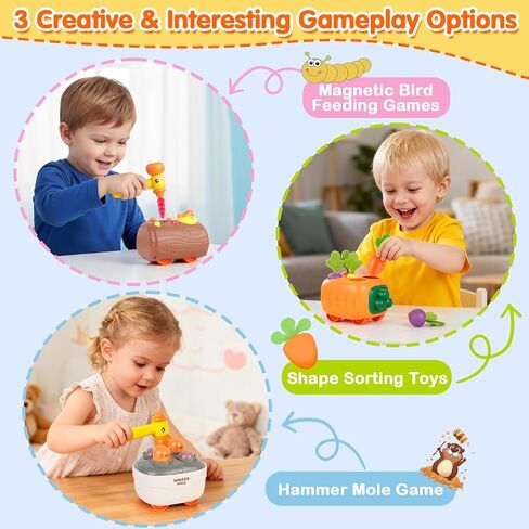 Sizobi Press to Go Train Toys for Toddlers 2-4, Learning Sorting Montessori Toys for Kids 3+, Fine Motor Skills Educational Train Set, Preschool Learning Activities Birthday Boys Girls in Kuwait