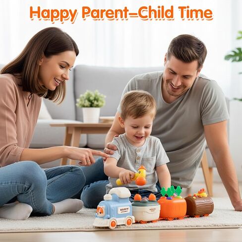 Sizobi Press to Go Train Toys for Toddlers 2-4, Learning Sorting Montessori Toys for Kids 3+, Fine Motor Skills Educational Train Set, Preschool Learning Activities Birthday Boys Girls in Kuwait