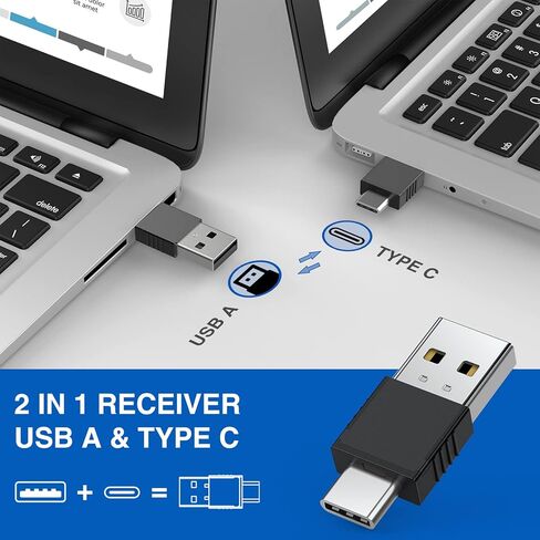 DINOSTRIKE 2 في 1 نوع C وUSB عرض تقديمي للعروض التقديمية Powerpoint، RF 2.4 جيجا هرتز مقدم عرض لاسلكي عن بعد مع التحكم في مستوى الصوت لأجهزة الكمبيوتر المحمول Mac والمكتب والفصول الدراسية in Kuwait