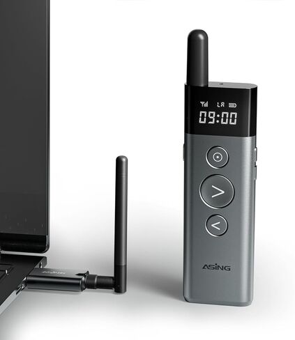 ASING Up to 980ft Long Range Wireless Presentation Remote, PowerPoint Clicker with Air Mouse, Volume Control, Spotlight and Magnifier Feature, Plug & Play for Windows/Mac,Ipad,Laptop & Keynote etc. in Kuwait