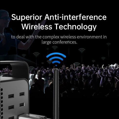 ASING Up to 980ft Long Range Wireless Presentation Remote, PowerPoint Clicker with Air Mouse, Volume Control, Spotlight and Magnifier Feature, Plug & Play for Windows/Mac,Ipad,Laptop & Keynote etc. in Kuwait