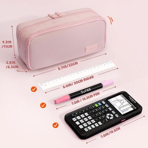 SUNEE Pencil Case, Large Capacity Pencil Pouch, Aesthetic Big Pen Bag 900D Oxford Pen Box for Office Stationery Organizer School Supplies Multifunctional for Teen Boys Girls Women Men, Pink in Saudi Arabia