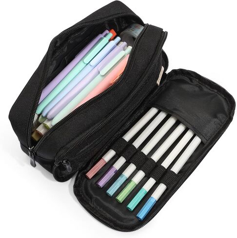 SUNEE Pencil Case, Large Capacity Pencil Pouch, Aesthetic Big Pen Bag 900D Oxford Pen Box for Office Stationery Organizer School Supplies Multifunctional for Teen Boys Girls Women Men, Pink in Saudi Arabia