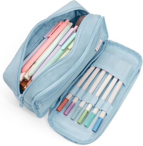 SUNEE Pencil Case, Large Capacity Pencil Pouch, Aesthetic Big Pen Bag 900D Oxford Pen Box for Office Stationery Organizer School Supplies Multifunctional for Teen Boys Girls Women Men, Pink in Saudi Arabia