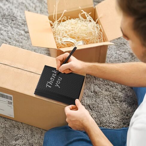 Metronic 4x8 Inch Bubble Mailer 50 Pack,Black Bubble Mailers, Waterproof Self Seal Adhesive Shipping Bags,Padded Envelopes for Shipping, Mailing, Packaging, Bulk #000, Bubble Mailers Usable Size 4x7 in Kuwait