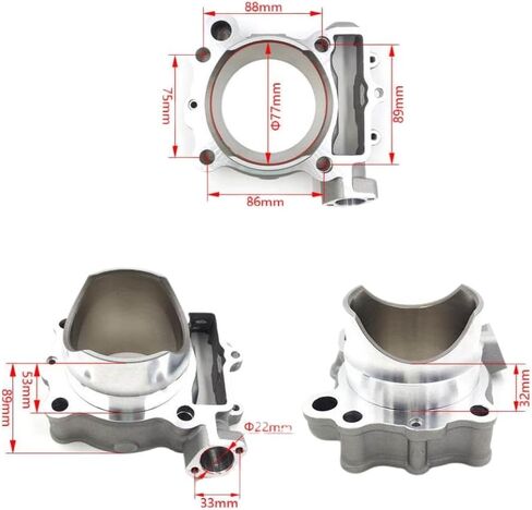 كتلة اسطوانة الهواء المتوافقة مع KX250F STD Bore 77mm CYLINDER-ENGINE 11005-0110 2009-2016 in Kuwait