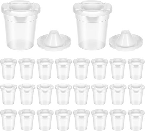 24 Packs No Spill Paint Cups with Lids for Kids Reusable Spill Proof Paint Cups for Classroom Arts Crafts Supplies in Kuwait