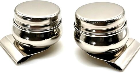 2Pcs Stainless Steel Single Dipper Palette Cup with Screw Lid and Clip Oil Paint Container for Acrylic or Oil Paints in Kuwait