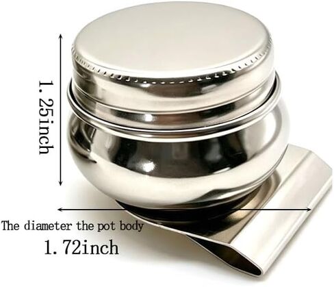 2Pcs Stainless Steel Single Dipper Palette Cup with Screw Lid and Clip Oil Paint Container for Acrylic or Oil Paints in Kuwait