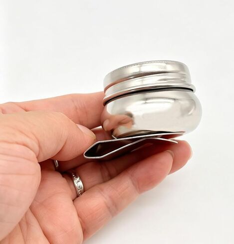 2Pcs Stainless Steel Single Dipper Palette Cup with Screw Lid and Clip Oil Paint Container for Acrylic or Oil Paints in Kuwait