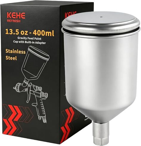 Stainless Steel Paint Cup for Spray Gun,103# for SATA 3000/4000/5000 with QCC Family (Trapezoidal Thread) in Saudi Arabia