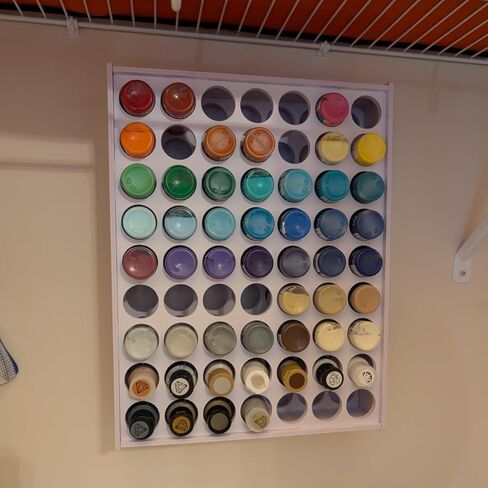 RQG 2 PCS Paint Organizer, 63 Holes Acrylic Paint Storage Holder, Vertical Wall Mounted Paint Organizer for 2oz Craft Paints in Kuwait