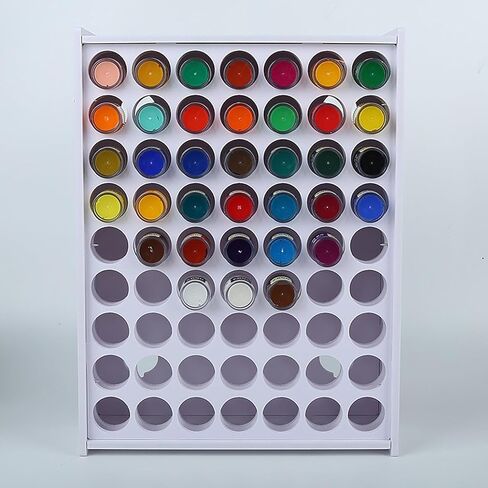 RQG 2 PCS Paint Organizer, 63 Holes Acrylic Paint Storage Holder, Vertical Wall Mounted Paint Organizer for 2oz Craft Paints in Kuwait