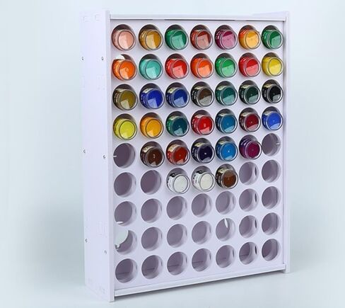 RQG 2 PCS Paint Organizer, 63 Holes Acrylic Paint Storage Holder, Vertical Wall Mounted Paint Organizer for 2oz Craft Paints in Kuwait
