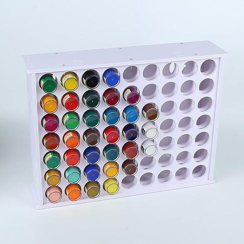 RQG 2 PCS Paint Organizer, 63 Holes Acrylic Paint Storage Holder, Vertical Wall Mounted Paint Organizer for 2oz Craft Paints in Kuwait
