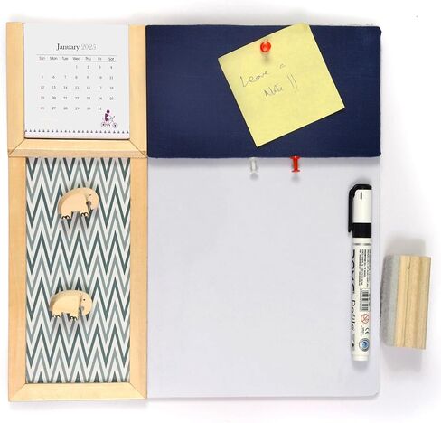 IVEI Bulletin Board - Pin and White Board Combo - Dry Erase - Combination - Metal Board - Calendar | All Purpose to-do Boards for Office, School, Home |15in X 19in|(with Metal Board Big (Grey)) in Saudi Arabia
