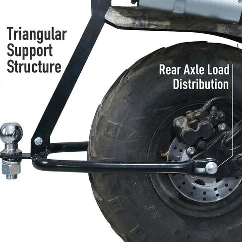 JMCHstore Rear Trailer Hitch for Coleman B200R B200C B200V RB200 Realtree RT200 MEGA Moto B212 B212 MAX Mini Bike – Rear Axle Mount, Triangular Support Structure, Bolt-On Design in Kuwait