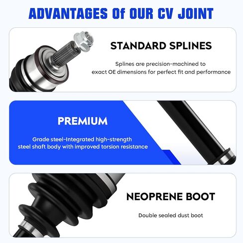 Front Left&Right CV Axle Shaft Set Fit for Dodge Charger 2007-2020, Chrysler 300 2005-2020, Dodge Challenger 2018-2020, Dodge Magnum 2005-2008 (Only for AWD), 2 pcs CV Joint Shaft in Kuwait
