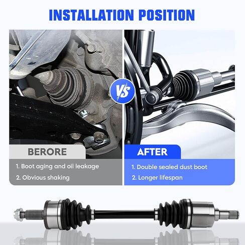 Front Left&Right CV Axle Shaft Set Fit for Dodge Charger 2007-2020, Chrysler 300 2005-2020, Dodge Challenger 2018-2020, Dodge Magnum 2005-2008 (Only for AWD), 2 pcs CV Joint Shaft in Kuwait